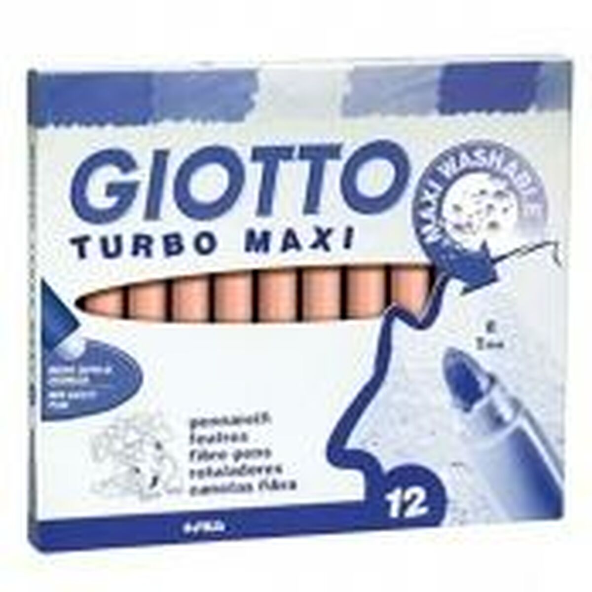 Ensemble de Marqueurs Giotto Turbo Maxi Orange (5 Unités)